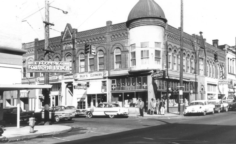 Old photo of The Hill Block Building