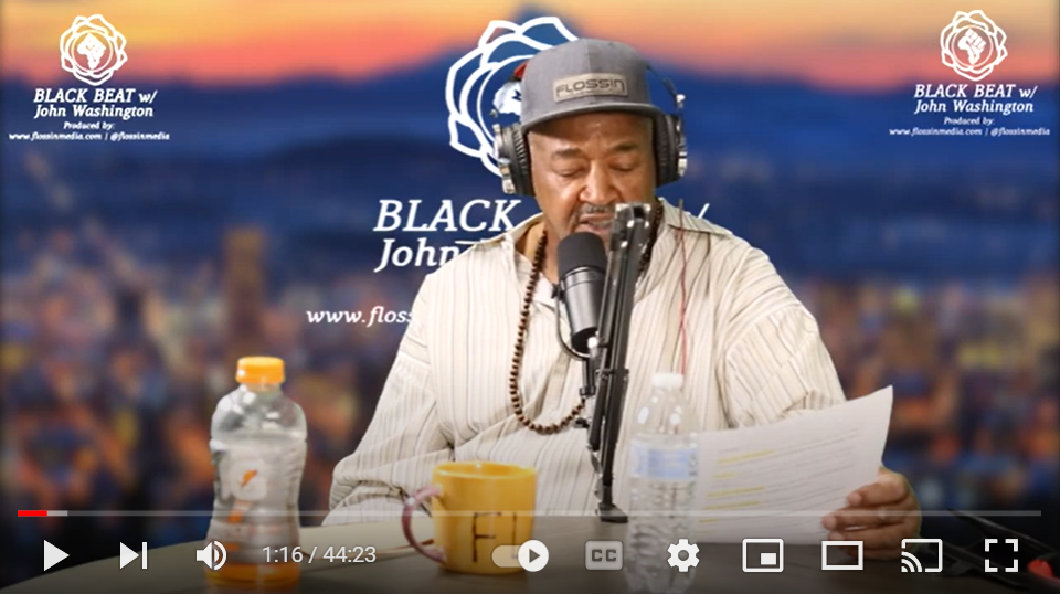 John Washington hosting Black Beat podcast