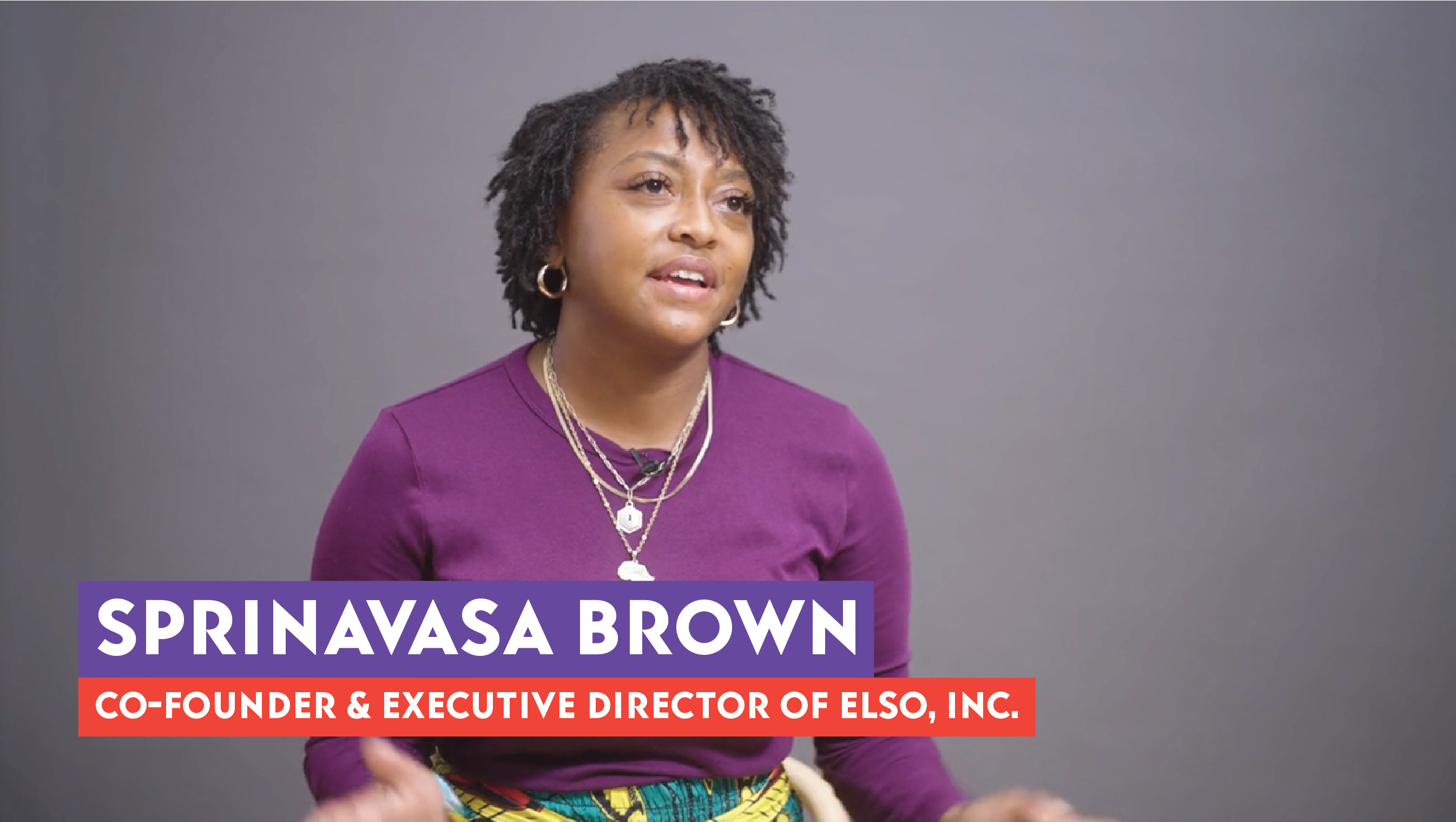 Sprinavasa Brown explaining a thought during her interview.