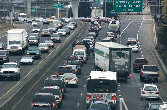 Traffic seen often in the Rose Quarter project area