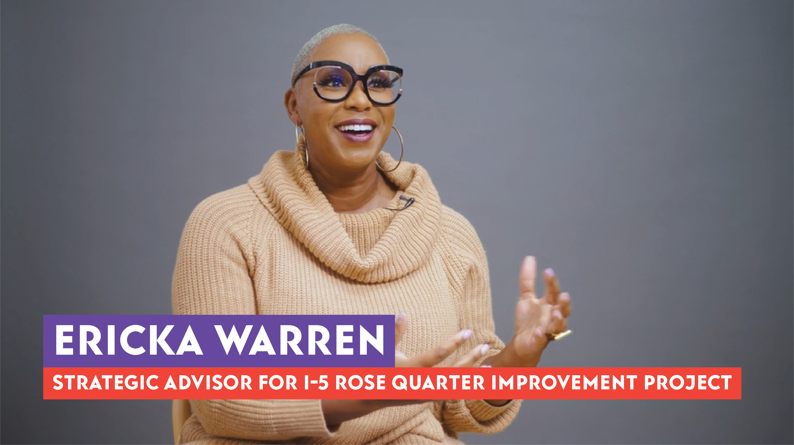 Ericka Warren explaining a thought during her interview.
