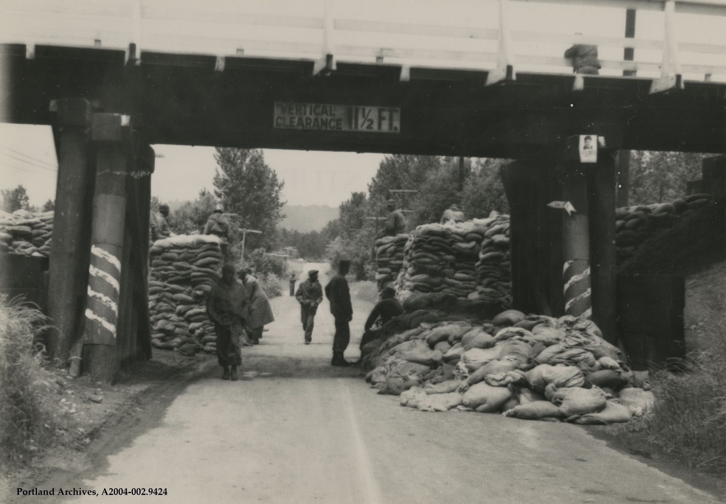 Remnants of the Vanport flood under the Vanport overpass